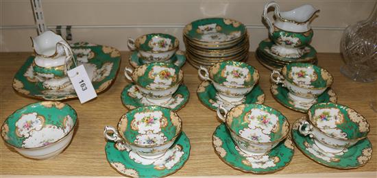 A Mintons green ground tea service